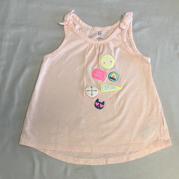 GAP Pink Tank Top with Colorful beach patches - Picture 1 of 2